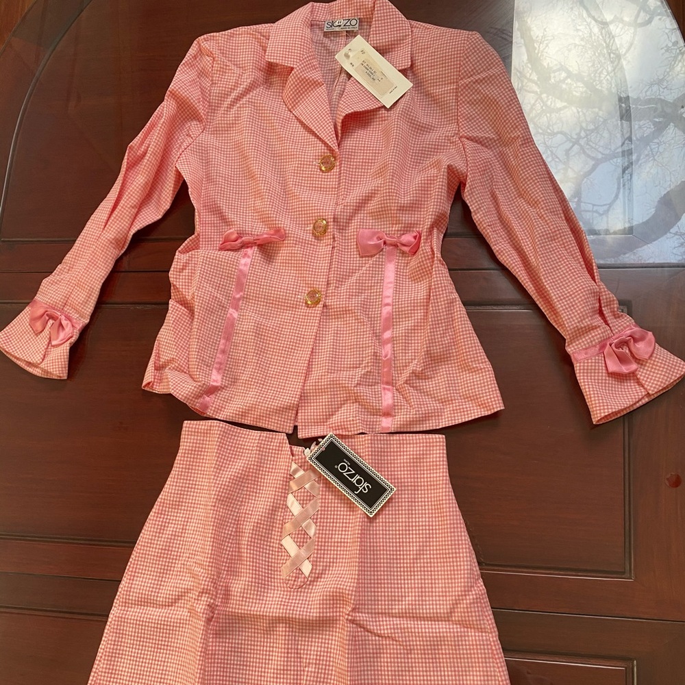 SFARZO MILANO Vintage pink skirt shirt set